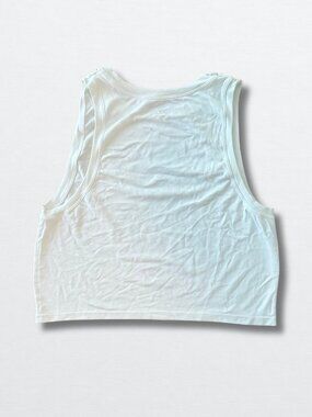 Gilly Hicks White Crop Tank — High Neck Workout Top